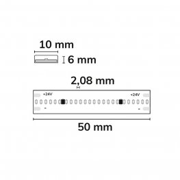 LED COB Strip bis 90°C 24V 480 LED/m 5m selbstklebend warmweiß