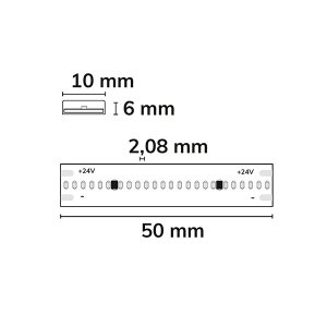 LED COB Strip bis 90°C 24V 480 LED/m 5m selbstklebend warmweiß