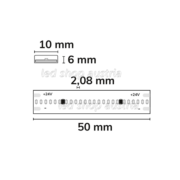 LED COB Strip bis 100°C 24V 480 LED/m 5m selbstklebend warmweiß