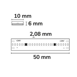 LED COB Strip bis 90°C 24V 480 LED/m 5m selbstklebend neutralweiß