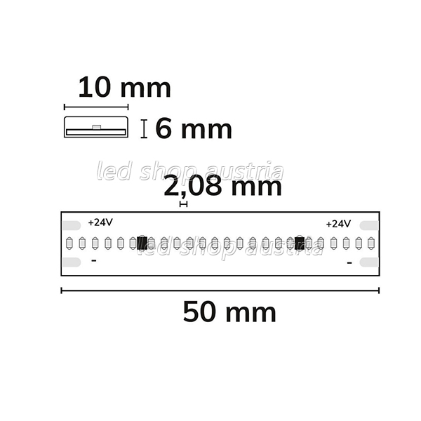 LED COB Strip bis 100°C 24V 480 LED/m 5m selbstklebend neutralweiß
