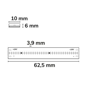 LED COB CCT Strip bis 90°C 24V 512 LED/m 5m selbstklebend