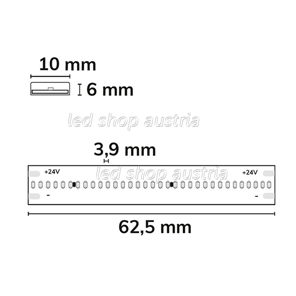 LED COB CCT Strip bis 100°C 24V 512 LED/m 5m selbstklebend