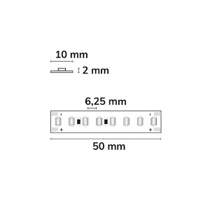 LED Strip Linear 48V IP20 160 LED/m 10m selbstklebend warmweiß 2700K