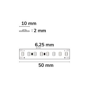 LED Strip Linear 48V IP20 160 LED/m 10m selbstklebend warmweiß 3000K