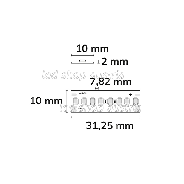 LED Strip Linear 48V IP20 256 LED/m 5m selbstklebend WW+NW