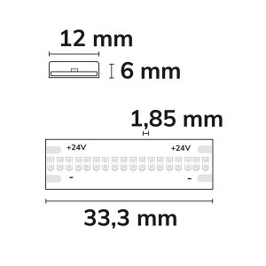 LED COB RGB Strip bis 100°C 24V 540 LED/m 5m selbstklebend