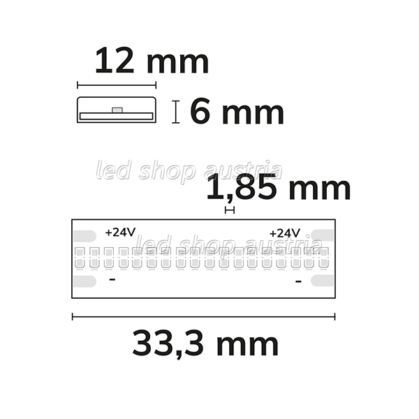 LED COB RGB Strip bis 100°C 24V 540 LED/m 5m selbstklebend