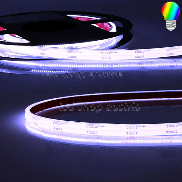 LED COB RGB Strip bis 100°C 24V 540 LED/m 5m selbstklebend