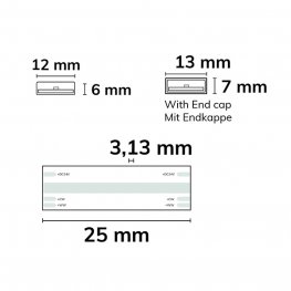 LED CCT Strip bis 100°C 24V 640 LED/m 5m selbstklebend