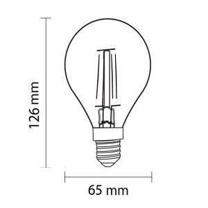 E27 A65 LED Glühfadenbirne 1500 Lumen 12W kaltweiß