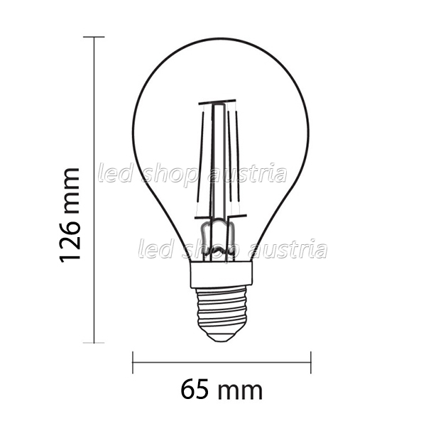 E27 A65 LED Glühfadenbirne 1500 Lumen 12W warmweiß