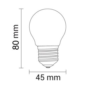 E27 G45 LED Glühfadenbirne 400 Lumen 4W "dimmbar" warmweiß