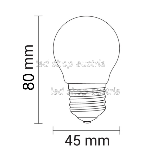 E27 G45 LED Glühfadenbirne 400 Lumen 4W "dimmbar" warmweiß