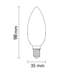 E14 LED Glühfaden Kerze 730 Lumen 6W kaltweiß