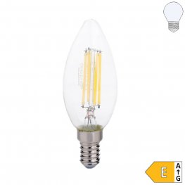 E14 LED Glühfaden Kerze 730 Lumen 6W kaltweiß