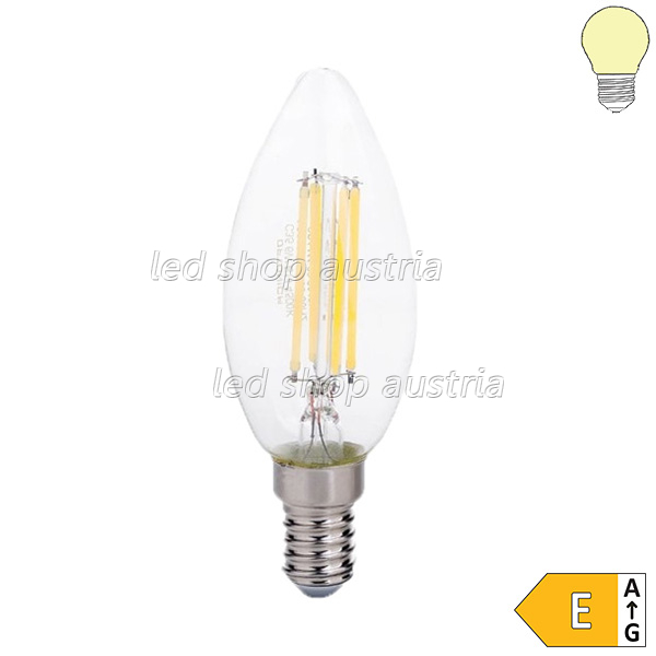(Bild für) E14 LED Glühfaden Kerze 730 Lumen 6W warmweiß