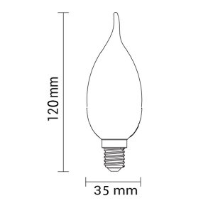 E14 LED Glühfaden- Windstoßkerze gedreht 4W warmweiß