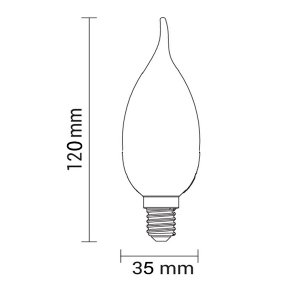 E14 LED Vintage Glühfaden- Windstoßkerze 4W "dimmbar" warmweiß