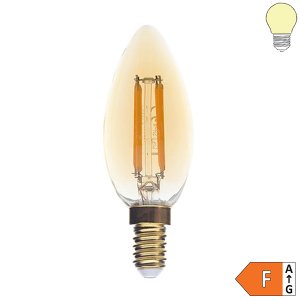 E14 LED Vintage Glühfaden- Windstoßkerze 4W "dimmbar" warmweiß