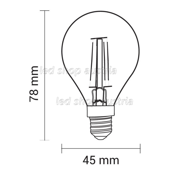 E14 LED Vintage Glühfaden- Birne 4W "dimmbar" warmweiß