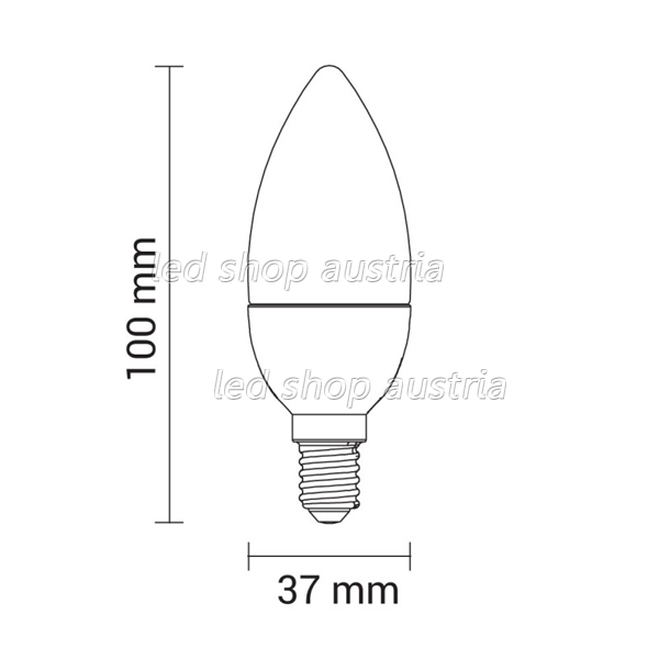 LED E14 Kerze 320 Lumen 3,7W warmweiß