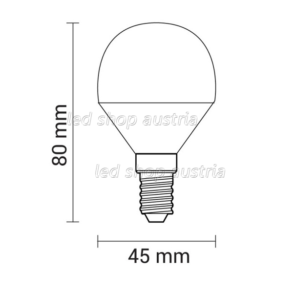 E14 LED Birne 320 Lumen 4W kaltweiß