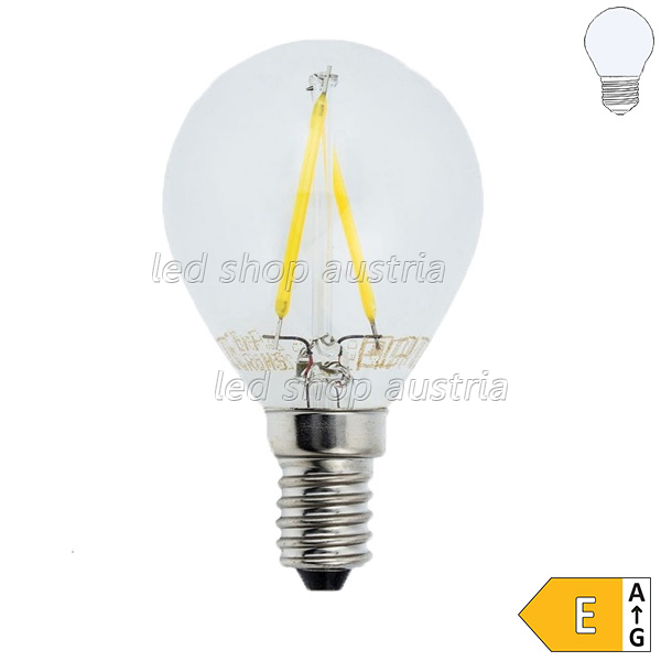 E14 LED Glühfaden-Birne 200 Lumen 2W kaltweiß