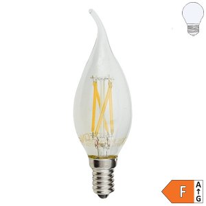 E14 LED Glühfaden Windstoßkerze 400 Lumen 4W kaltweiß