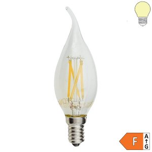 E14 LED Glühfaden Windstoßkerze 400 Lumen 4W warmweiß