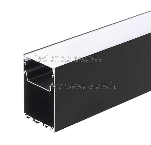 (Bild für) SET: LED Aufbau- Hängeprofil Suspend_2 2000mm schwarz