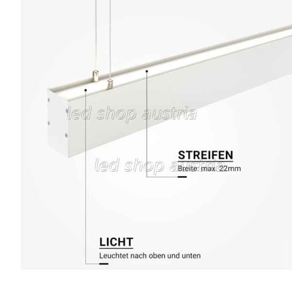 (Bild für) SET: LED Hängeprofil up-down Suspend_3 2000mm weiß
