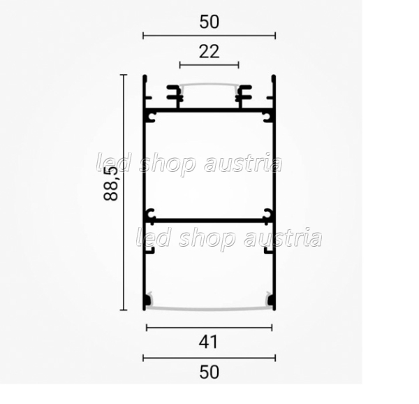 (Bild für) SET: LED Hängeprofil up-down Suspend_3 2000mm weiß
