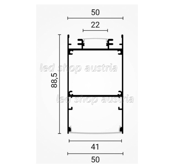 (Bild für) SET: LED Hängeprofil up-down Suspend_3 2000mm marmor