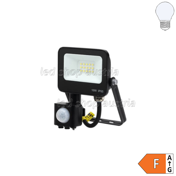 LED SMD Fluter mit Bewegungsmelder 120° schwarz 10W kaltweiß