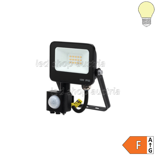 LED SMD Fluter mit Bewegungsmelder 120° schwarz 10W warmweiß