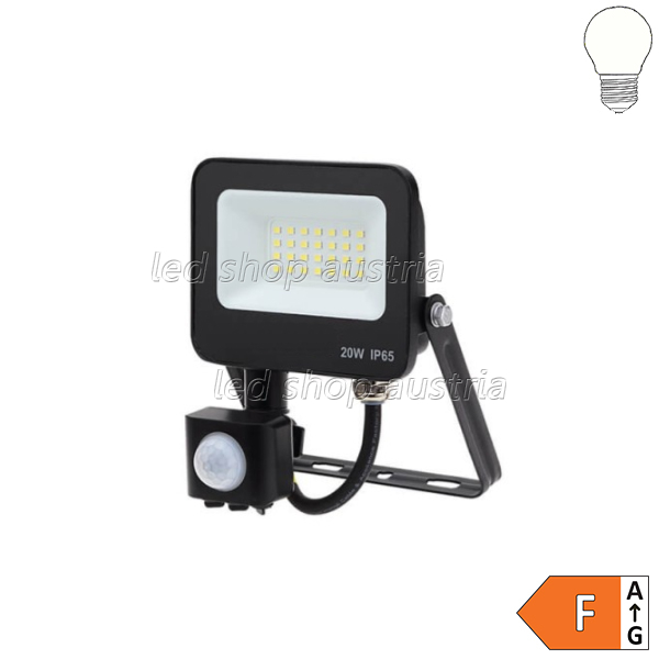 LED SMD Fluter mit Bewegungsmelder 120° schwarz 20W neutralweiß