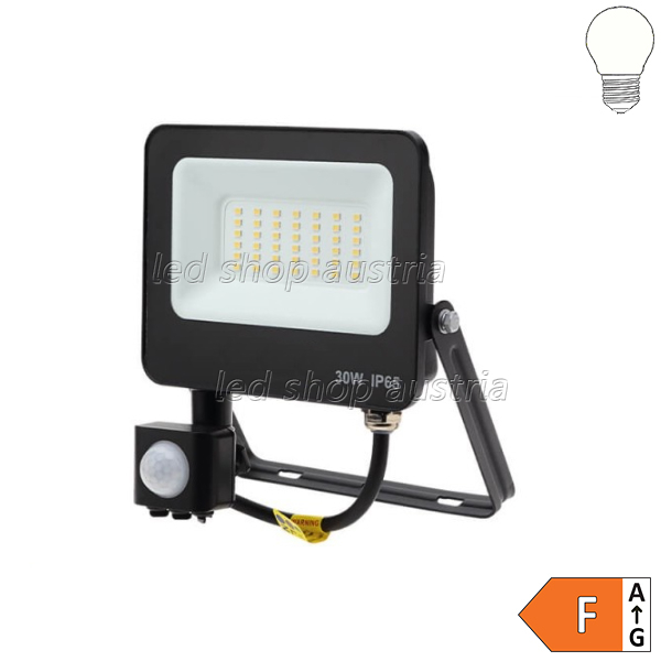LED SMD Fluter mit Bewegungsmelder 120° schwarz 30W neutralweiß