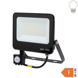 LED SMD Fluter mit Bewegungsmelder 120° schwarz 50W neutralweiß