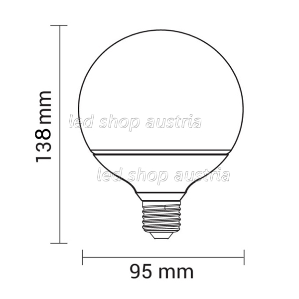 E27 G95 LED Globe Birne 12W kaltweiß