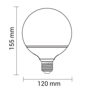 E27 G120 LED Globe Birne 15W kaltweiß