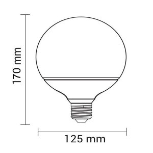 E27 G125 LED Globe Glühfaden Birne 6,5W warmweiß