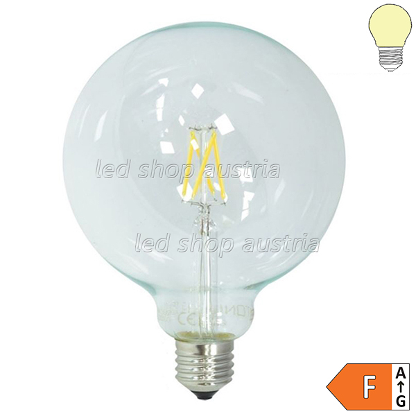 E27 G125 LED Globe Glühfaden Birne 4W warmweiß