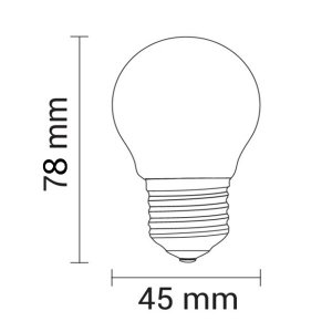 E27 G45 LED Glühfadenbirne 400 Lumen 4W kaltweiß