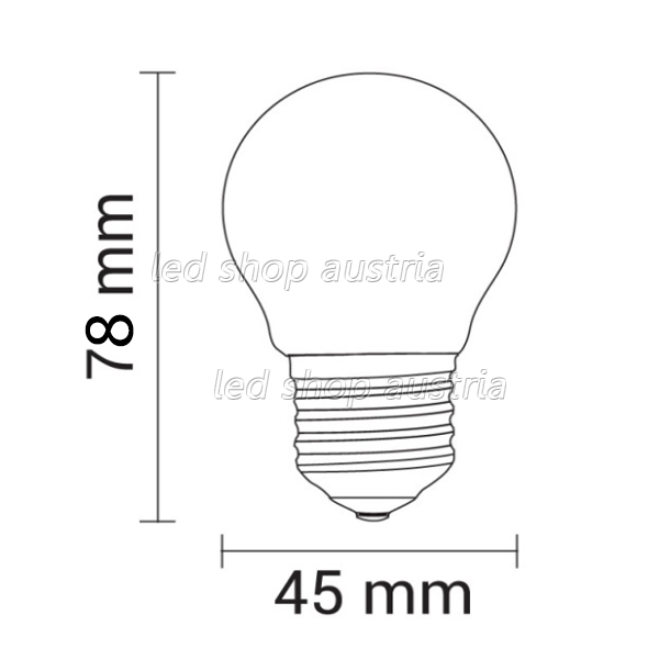 E27 G45 LED Glühfadenbirne 400 Lumen 4W kaltweiß