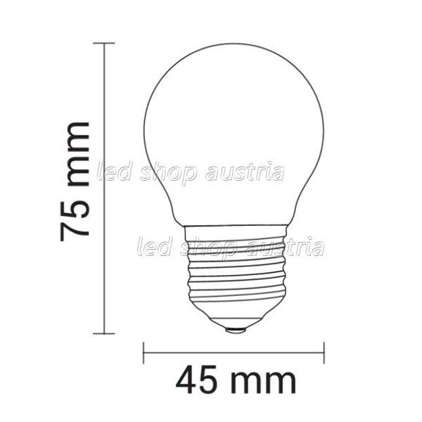 E27 G45 LED Glühfadenbirne 400 Lumen 4W warmweiß