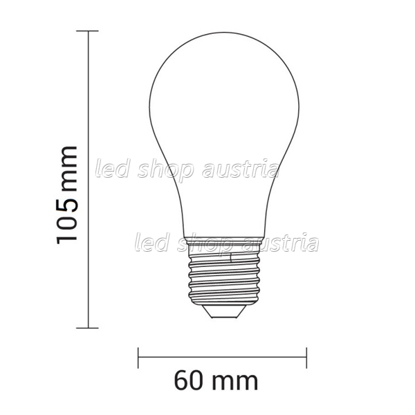 E27 A60 LED Glühfadenbirne 470 Lumen 4W "dimmbar" warmweiß