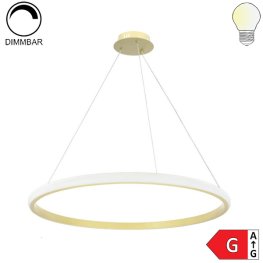 30W LED CCT Pendelleuchte dimmbar gold gebürstet Ø50cm