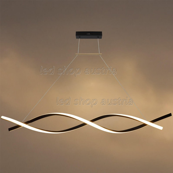 28W LED Pendelleuchte warmweiß schwarz 120cm