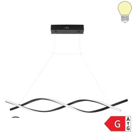 28W LED Pendelleuchte warmweiß schwarz 120cm